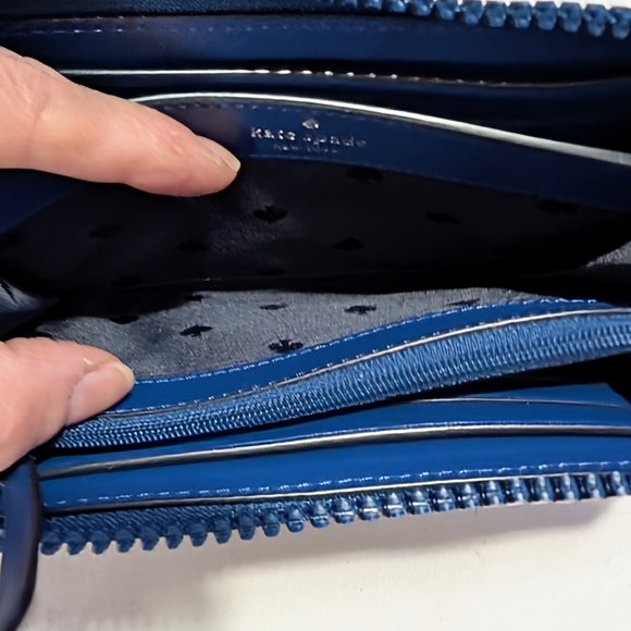 *Kate Spade Joe Large Continental Polka Dot Wallet - Navy And White - Picture 11 of 16